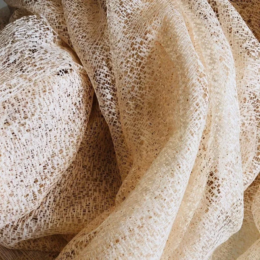 Lace Curtain Fabric Peach 124